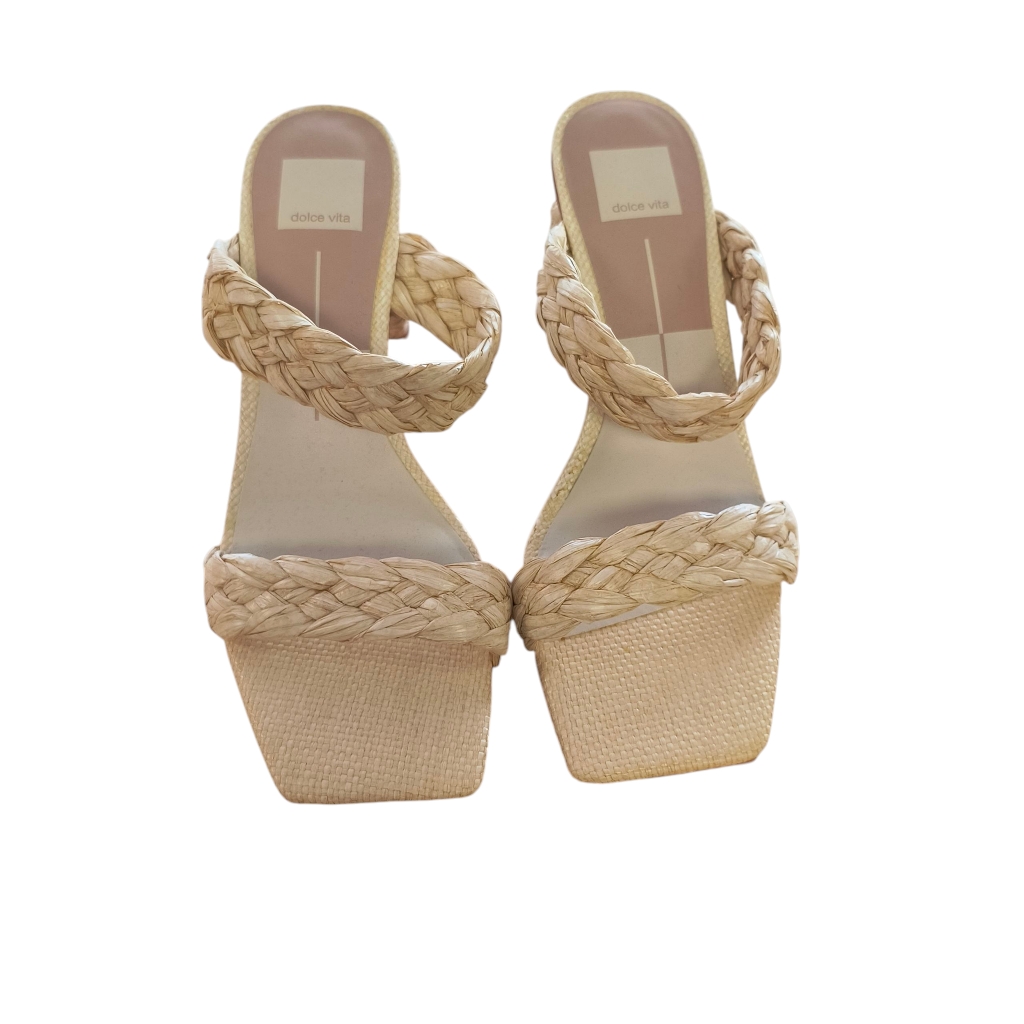 Dolce Vita Sz 9.5 Slide Heeled Raffia Sandal